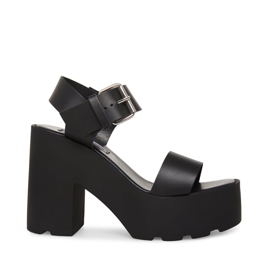 Sandalias de Plataforma Steve Madden Vesta Cuero Mujer Negras | ES GK9863